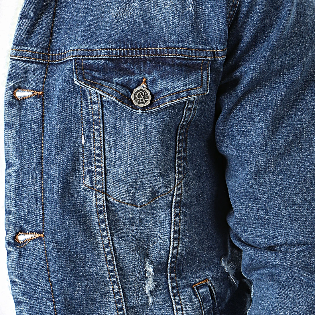 Veste Jean A Col Mouton Bleu Denim de Black Needle 5 Veste Jean A Col Mouton Bleu Denim de Black Needle – Image 3