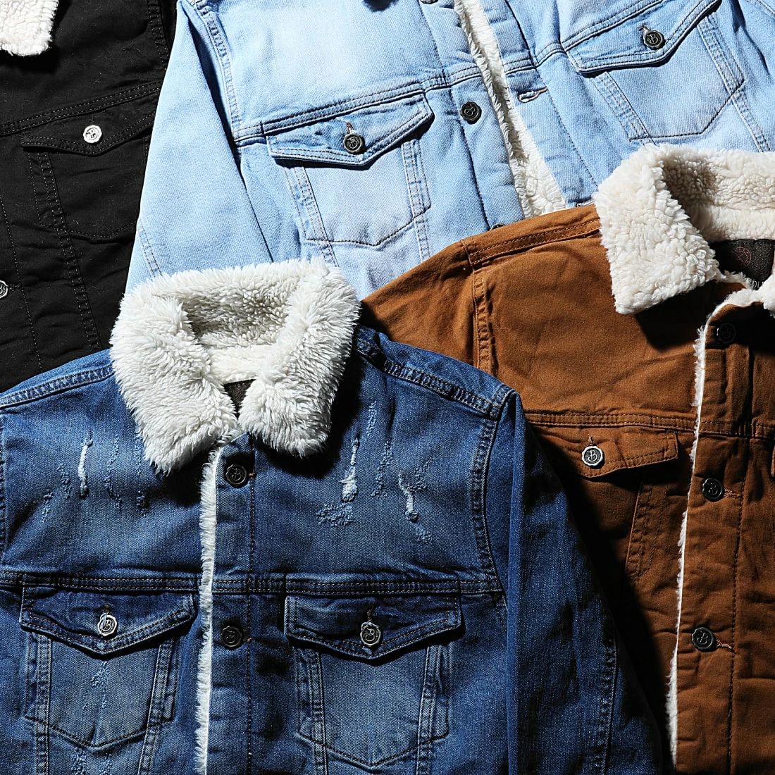 Veste Jean A Col Mouton Bleu Denim de Black Needle 10 Veste Jean A Col Mouton Bleu Denim de Black Needle – Image 8