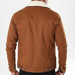 Veste Jean Super Slim Fit Col Mouton 5003 Marron Ecru de Black Needle -Black Needle Soldes black needle 196386 BN 5003 TABAL 20190913T153306 05