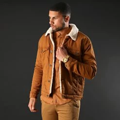 Veste Jean Super Slim Fit A Col Mouton 5004 Camel Blanc de Black Needle -Black Needle Soldes black needle 196416 FAB BN 5004 MOUTARDE TPDT 20210127T104346 06