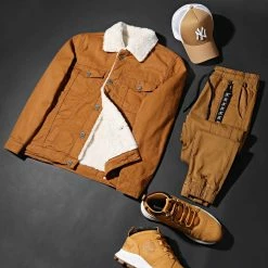 Veste Jean Super Slim Fit A Col Mouton 5004 Camel Blanc de Black Needle -Black Needle Soldes black needle 196416 FAB BN 5004 MOUTARDE TPDT 20211112T074427 05