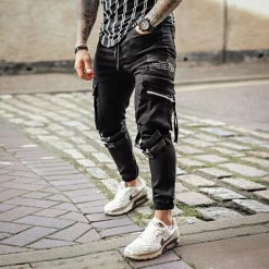 Pantalon Cargo 3015 Noir de Black Needle -Black Needle Soldes black needle 217742 3015 1 SIYAH TPDT 20210428T094520 06