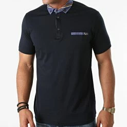 Polo Manches Courtes 5011 Bleu Marine de Black Needle