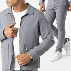 Ensemble Pantalon Veste ZY1106 Gris de Black Needle