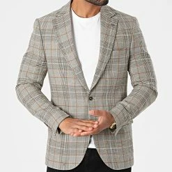 Veste Blazer A Carreaux 20448 Beige Clair Gris de Black Needle -Black Needle Soldes black needle 286122 20448 2 20210930T121711 03