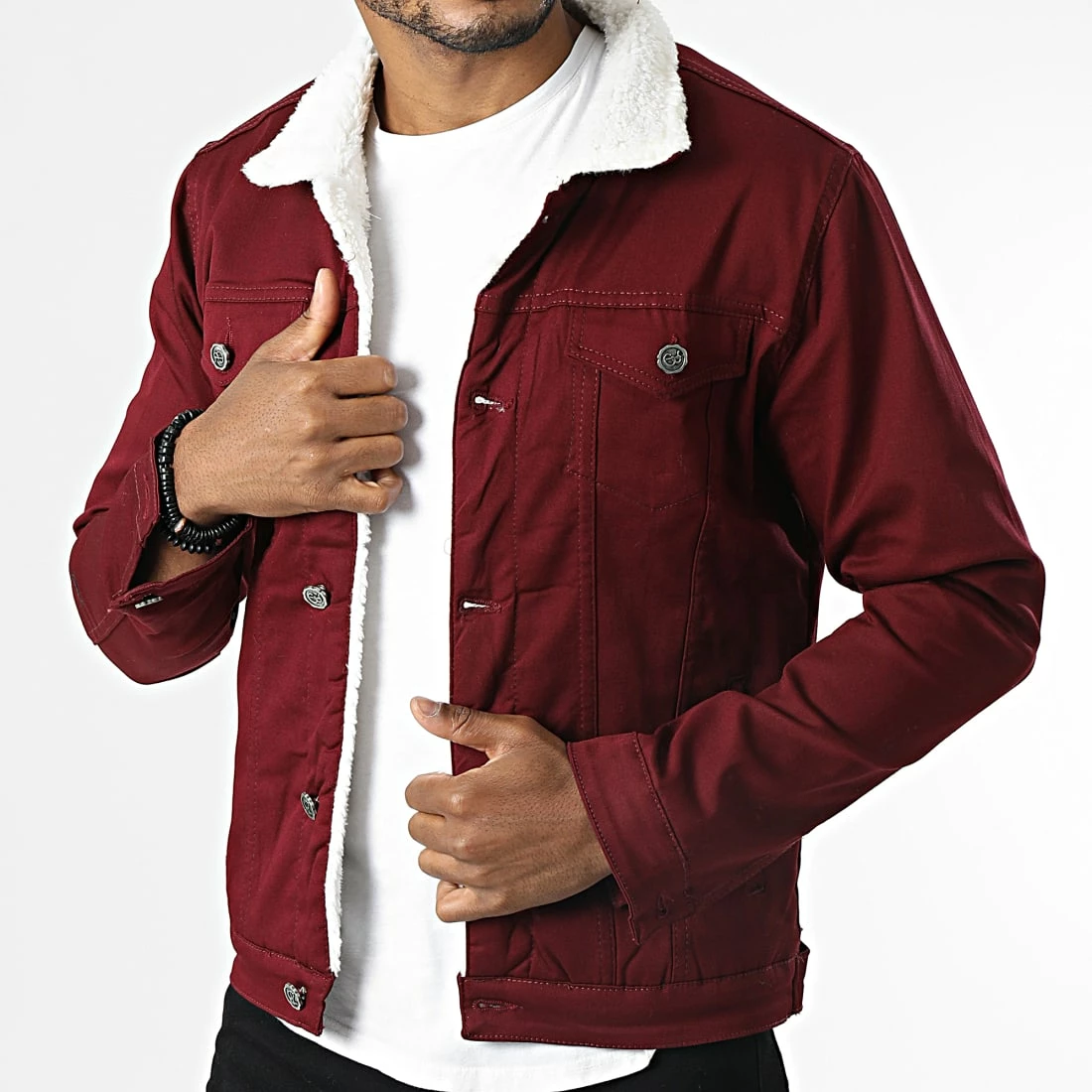 Veste Jean Col Mouton 7004 Bordeaux de Black Needle 3 Veste Jean Col Mouton 7004 Bordeaux de Black Needle