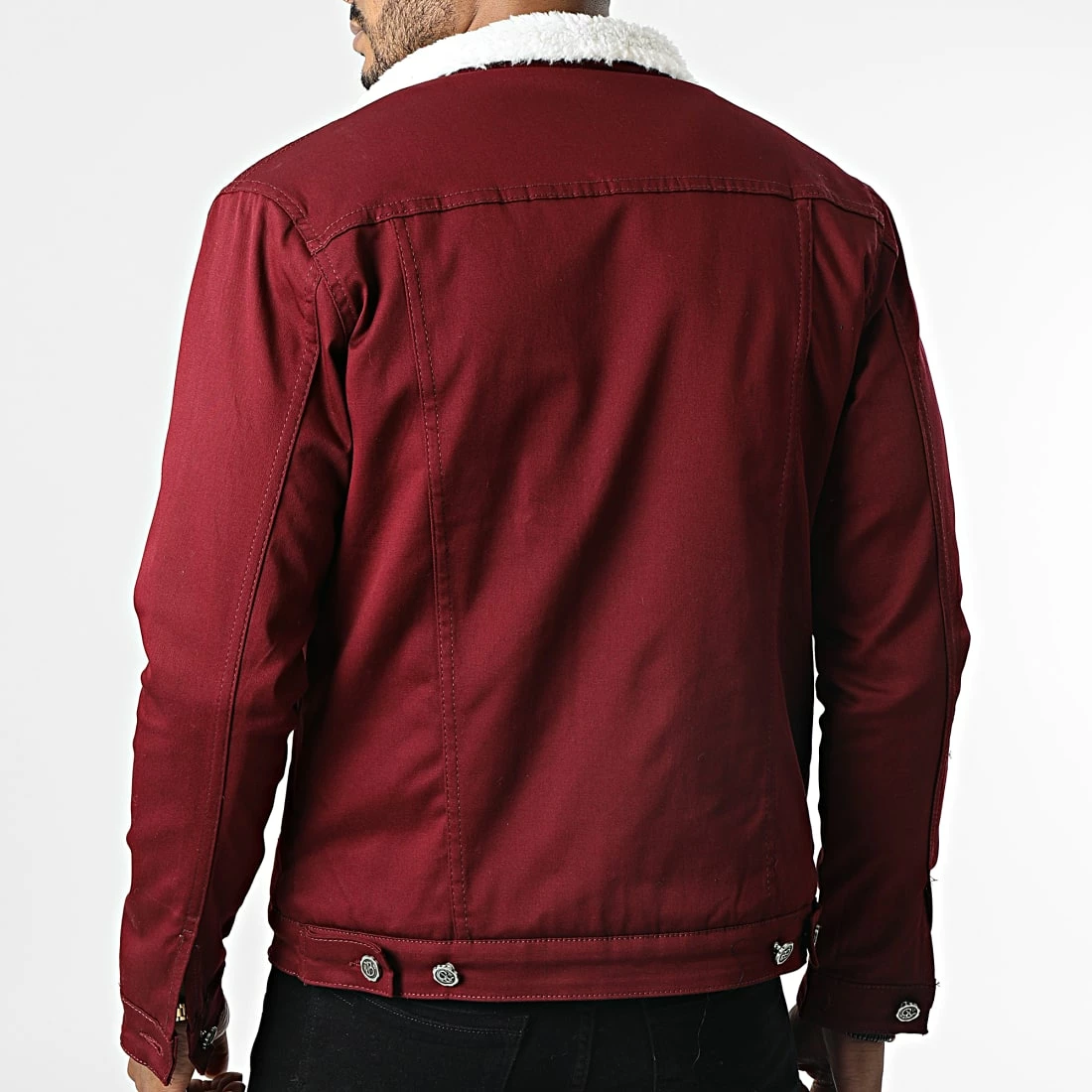Veste Jean Col Mouton 7004 Bordeaux de Black Needle 6 Veste Jean Col Mouton 7004 Bordeaux de Black Needle – Image 4