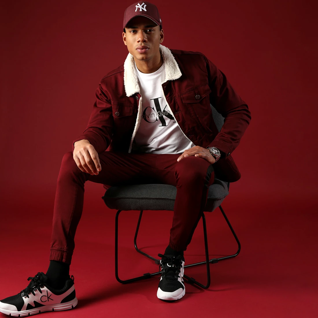 Veste Jean Col Mouton 7004 Bordeaux de Black Needle 8 Veste Jean Col Mouton 7004 Bordeaux de Black Needle – Image 6