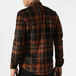 Chemise Manches Longues A Carreaux Y-3560-04 Camel Noir de Black Needle -Black Needle Soldes black needle 294939 Y 3560 04 20211209T160620 04