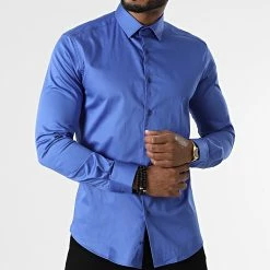 Chemise Manches Longues 4001 Bleu de Black Needle -Black Needle Soldes black needle 296239 Y 4001 BLUE 20220106T161320 03