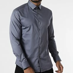 Chemise Manches Longues 4001 Gris Anthracite de Black Needle -Black Needle Soldes black needle 296245 Y 4001 ANTARACITE 20220106T161829 03