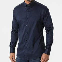 Chemise Manches Longues 4001 Bleu Marine de Black Needle