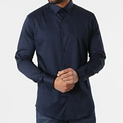 Chemise Manches Longues 4001 Bleu Marine de Black Needle -Black Needle Soldes black needle 296260 Y 4001 NAVY 20220120T155038 03