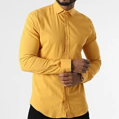 Chemise Manches Longues 3607 Jaune de Black Needle -Black Needle Soldes black needle 296262 Y3607 YELLOW 20220106T161239 03