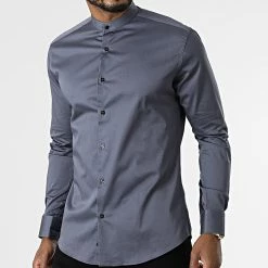 Chemise Manches Longues 4002 Gris Anthracite de Black Needle
