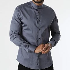 Chemise Manches Longues 4002 Gris Anthracite de Black Needle -Black Needle Soldes black needle 296266 Y 4002 ANTRHACITE 20220106T161818 03