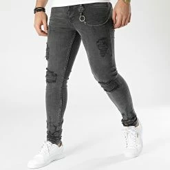 Jean Skinny DHZ-3417 Gris Anthracite de Black Needle