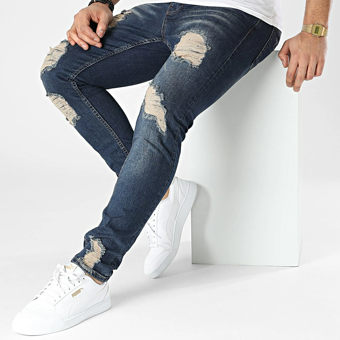Jean Slim DH-5001 Bleu Denim de Black Needle 5 Jean Slim DH-5001 Bleu Denim de Black Needle – Image 3