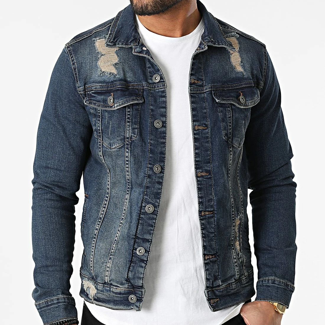 Veste Jean Capuche BN-7000 Bleu Brut de Black Needle 5 Veste Jean Capuche BN-7000 Bleu Brut de Black Needle – Image 3
