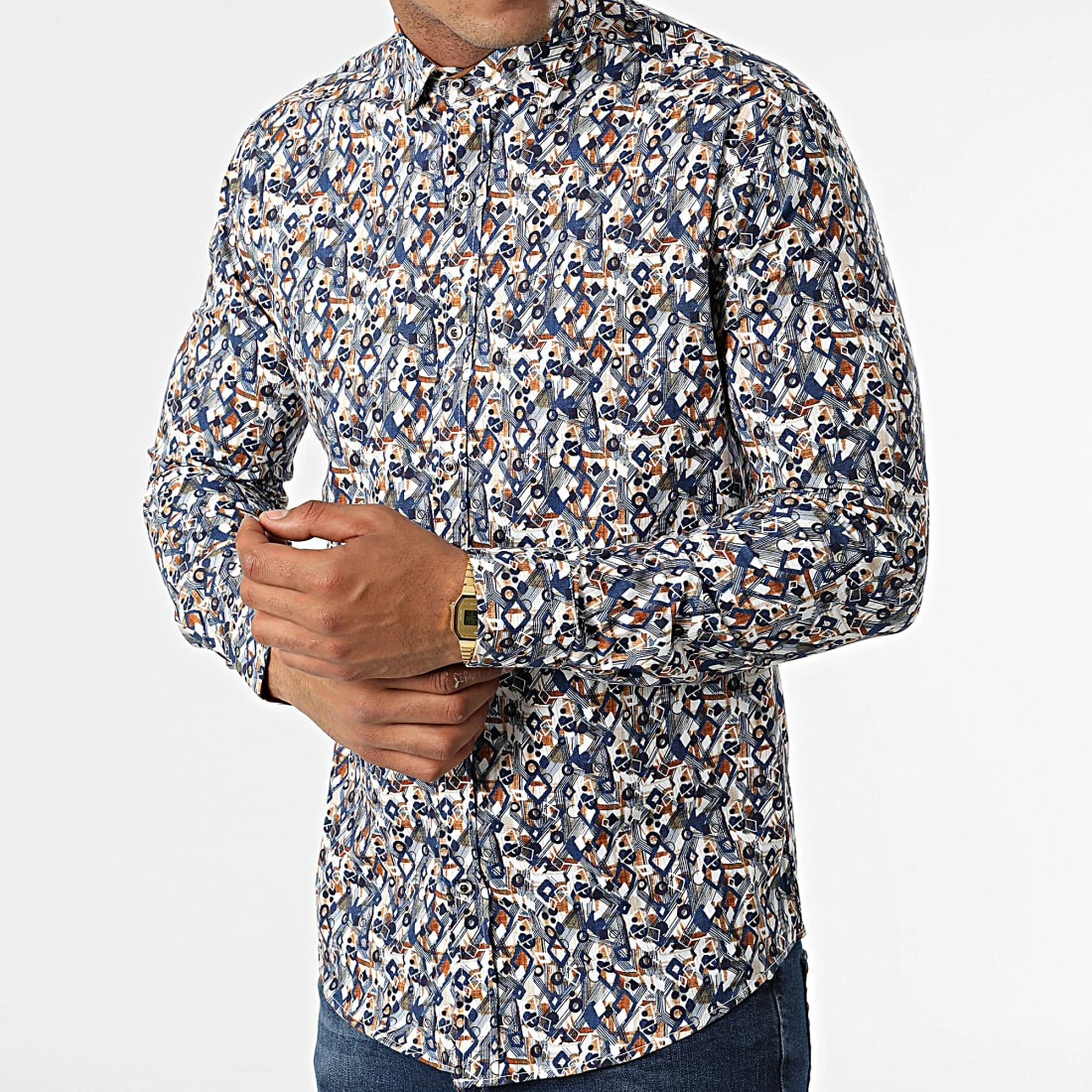 Chemise Manches Longues Y-3618 Bleu Marine de Black Needle 5 Chemise Manches Longues Y-3618 Bleu Marine de Black Needle – Image 3