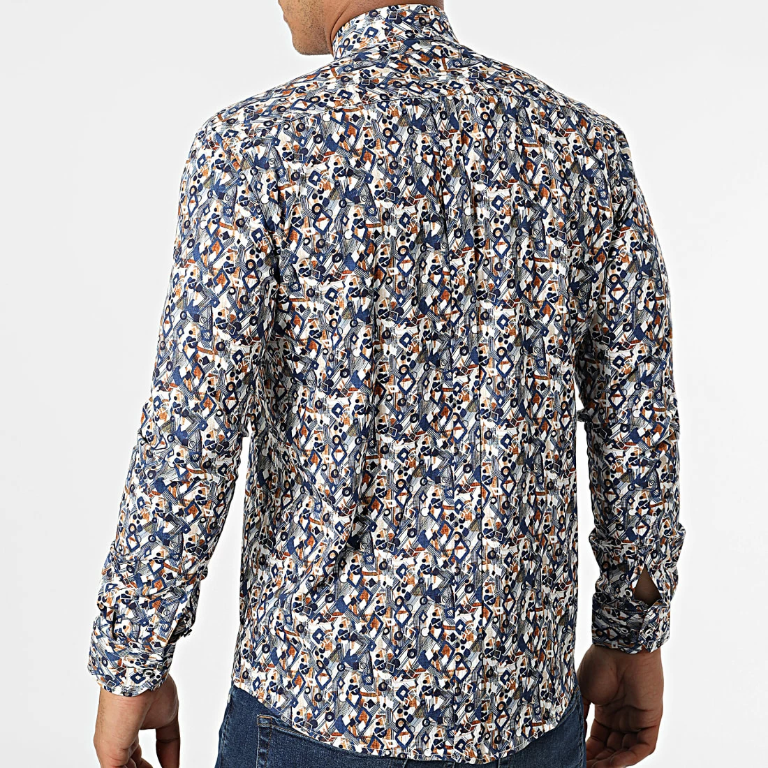 Chemise Manches Longues Y-3618 Bleu Marine de Black Needle 6 Chemise Manches Longues Y-3618 Bleu Marine de Black Needle – Image 4