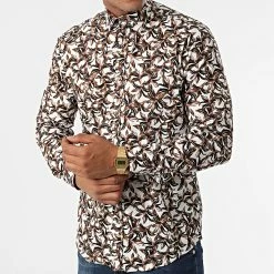 Chemise Manches Longues Y-3618 Blanc Marron de Black Needle -Black Needle Soldes black needle 318286 Y 3618 02 20220519T162442 03