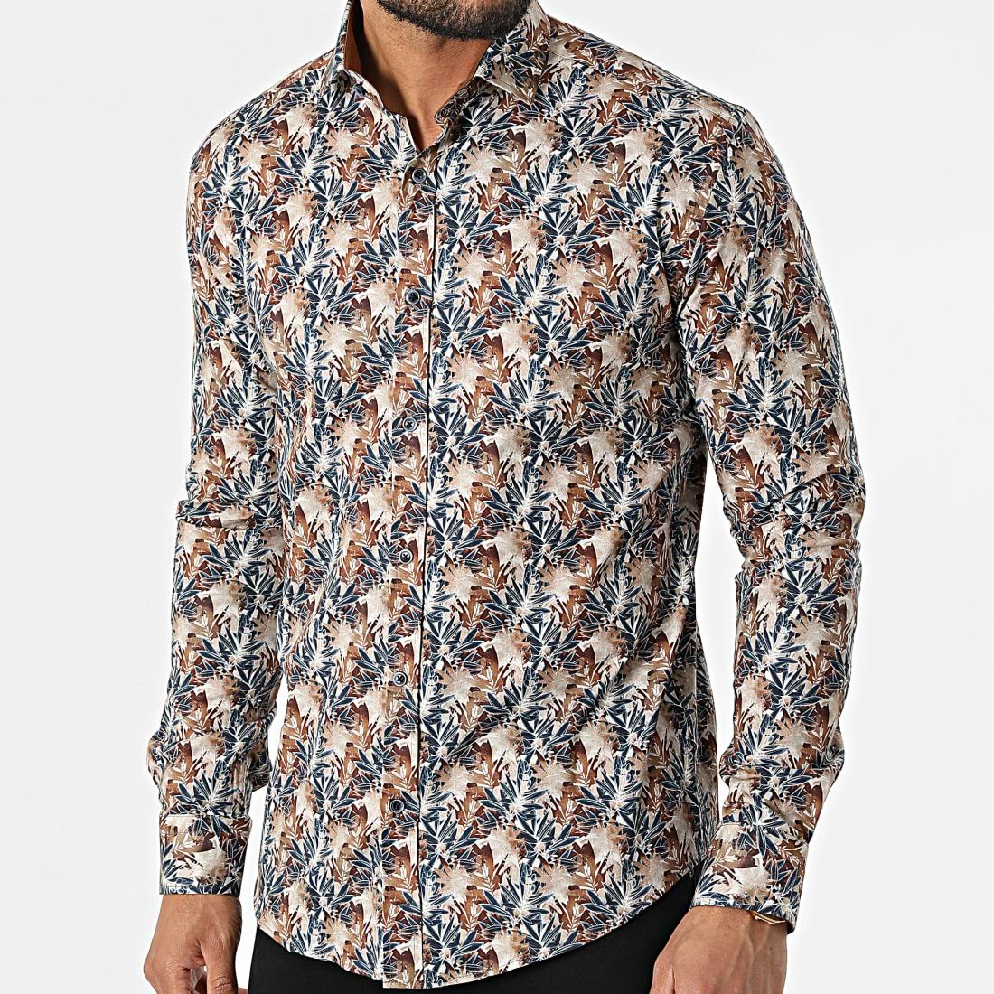 Chemise Manches Longues Y-3618 Marron de Black Needle 3 Chemise Manches Longues Y-3618 Marron de Black Needle