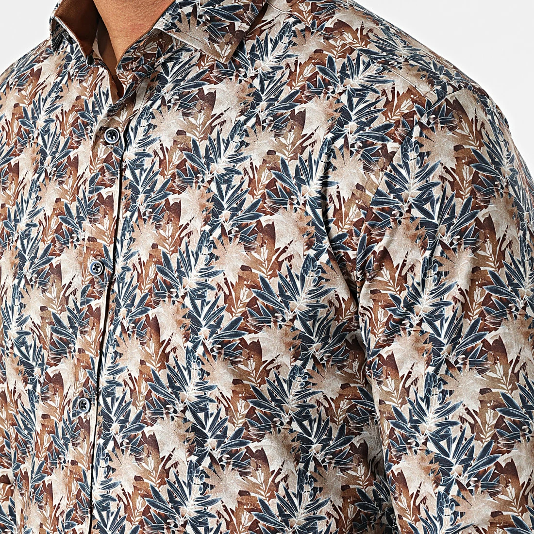 Chemise Manches Longues Y-3618 Marron de Black Needle 4 Chemise Manches Longues Y-3618 Marron de Black Needle – Image 2