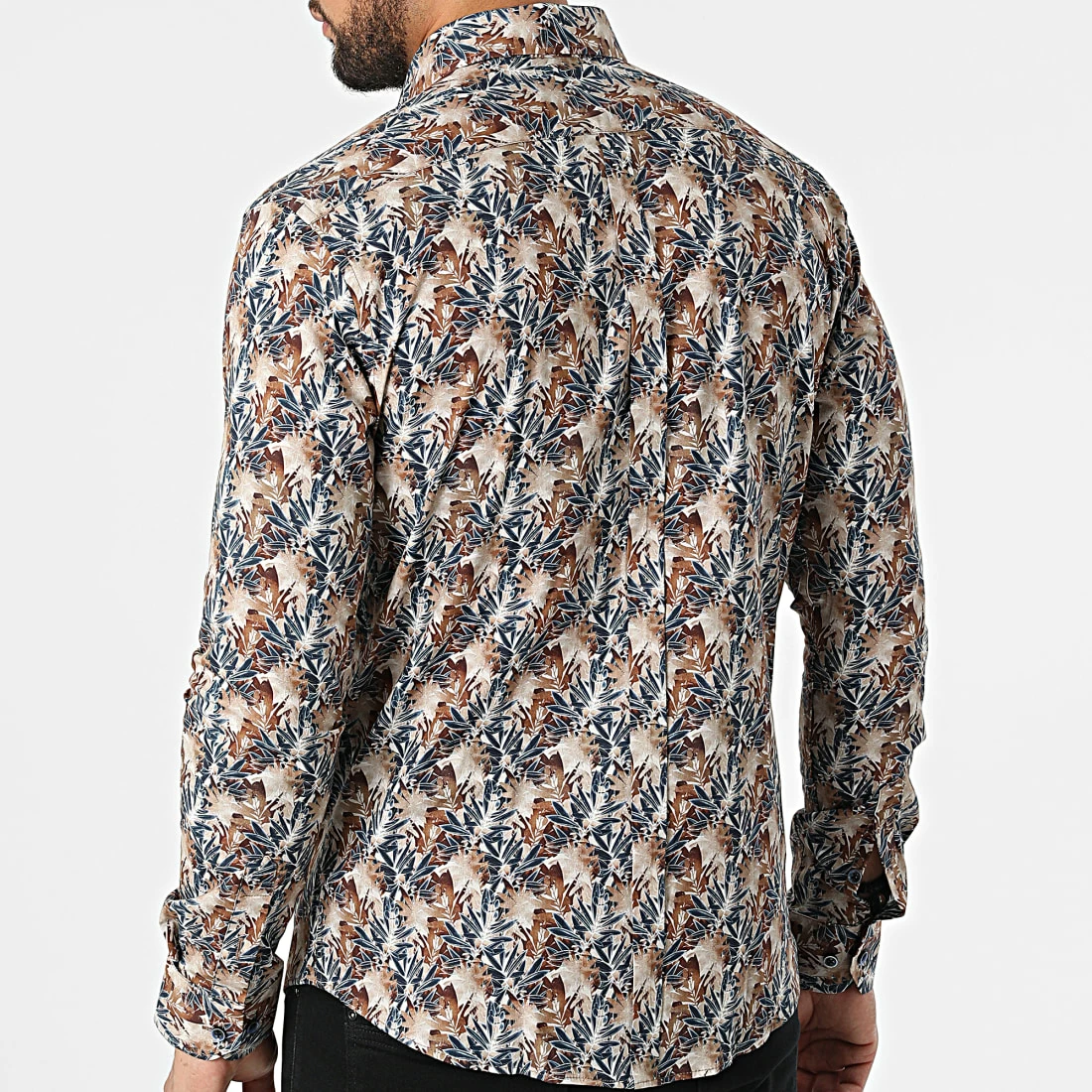 Chemise Manches Longues Y-3618 Marron de Black Needle 6 Chemise Manches Longues Y-3618 Marron de Black Needle – Image 4