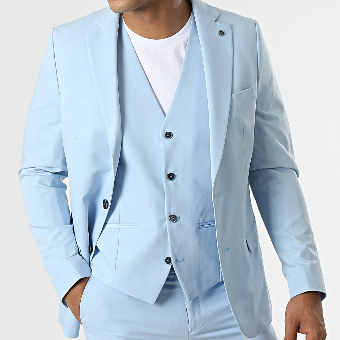 Ensemble Costume 3 Pièces 11672 Bleu Clair de Black Needle 4 Ensemble Costume 3 Pièces 11672 Bleu Clair de Black Needle – Image 2