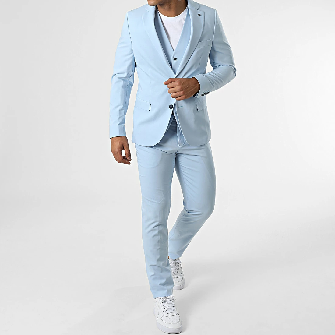 Ensemble Costume 3 Pièces 11672 Bleu Clair de Black Needle 3 Ensemble Costume 3 Pièces 11672 Bleu Clair de Black Needle