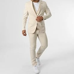 Ensemble Costume 3 Pièces 11672 Beige de Black Needle