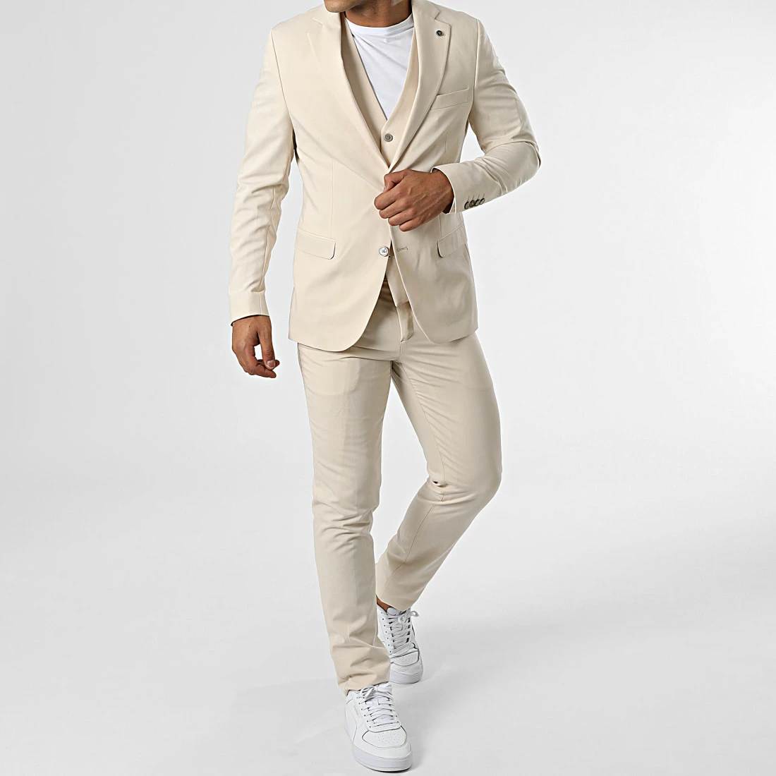 Ensemble Costume 3 Pièces 11672 Beige de Black Needle 3 Ensemble Costume 3 Pièces 11672 Beige de Black Needle