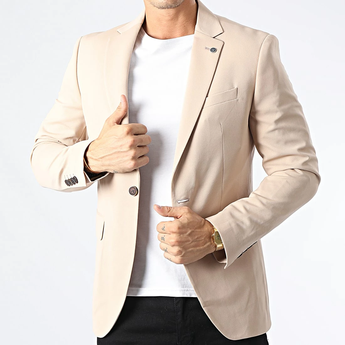 Veste Blazer 1024 Beige de Black Needle 3 Veste Blazer 1024 Beige de Black Needle