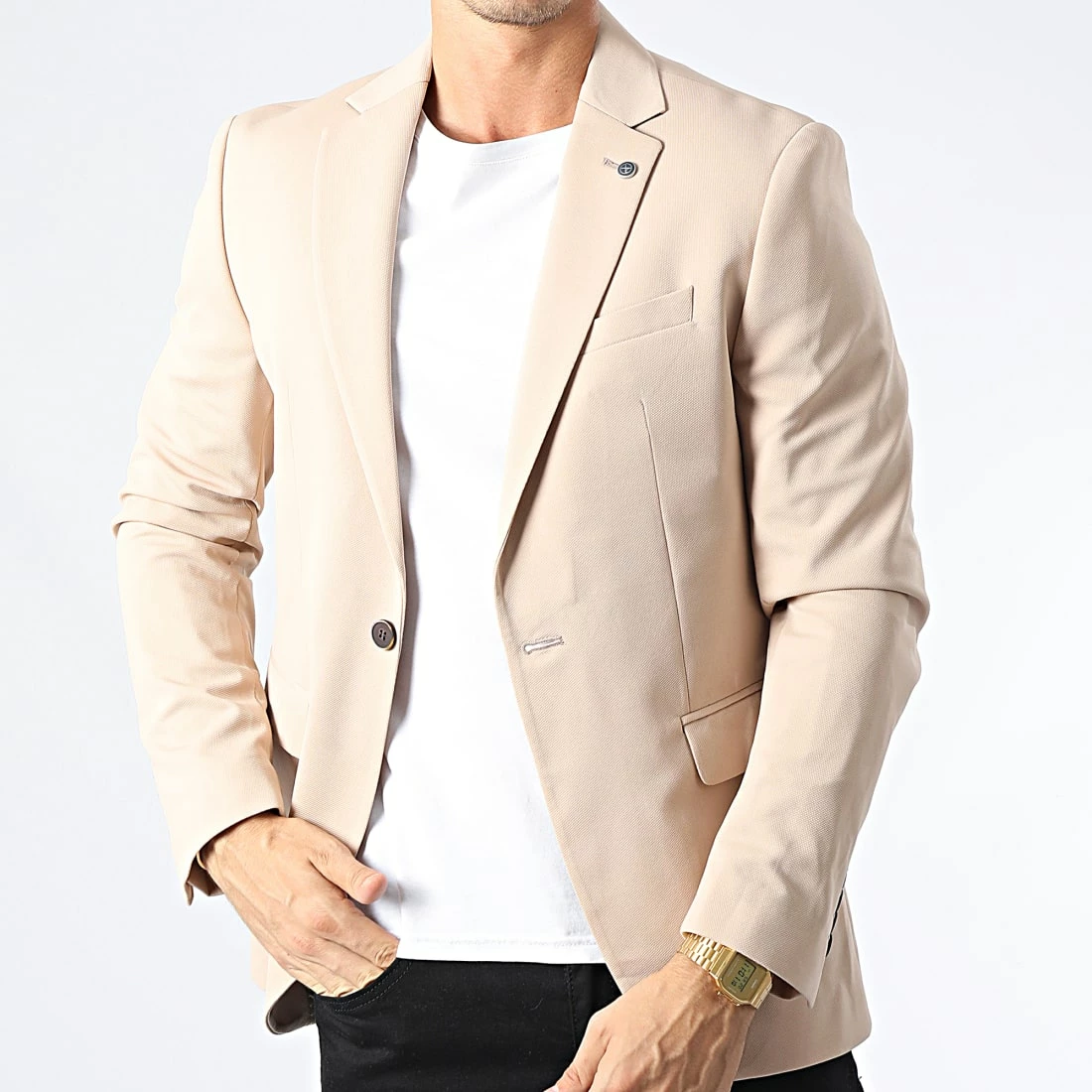 Veste Blazer 1024 Beige de Black Needle 5 Veste Blazer 1024 Beige de Black Needle – Image 3