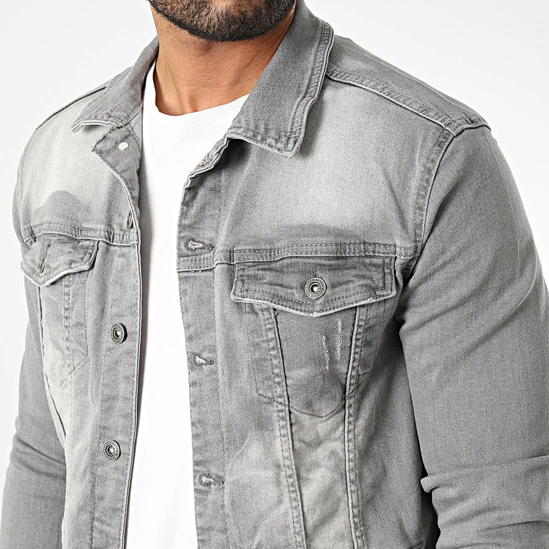 Veste Jean BN-7000-6 Gris de Black Needle 4 Veste Jean BN-7000-6 Gris de Black Needle – Image 2