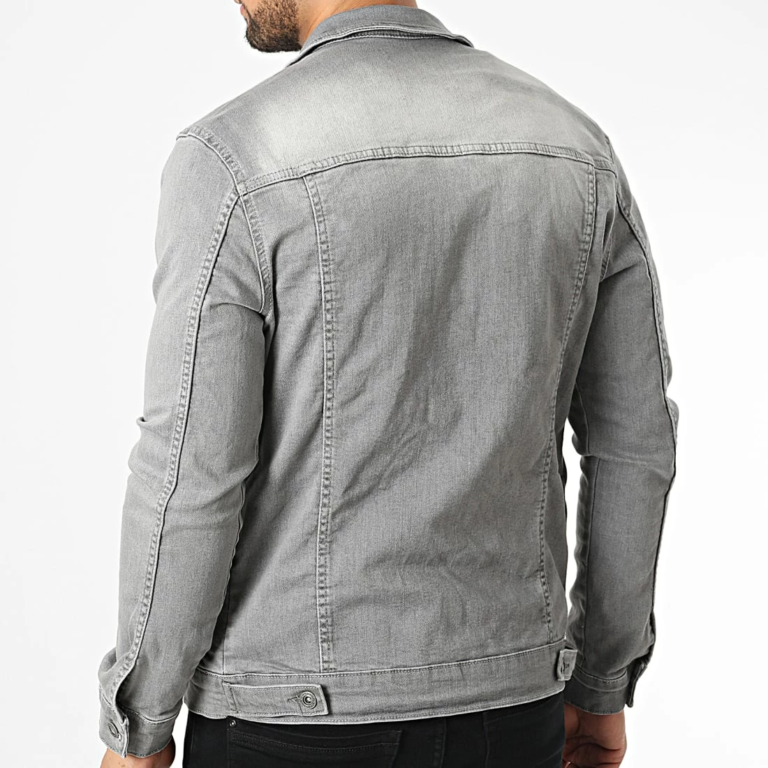 Veste Jean BN-7000-6 Gris de Black Needle 6 Veste Jean BN-7000-6 Gris de Black Needle – Image 4