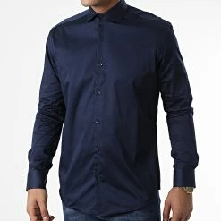 Chemise Manches Longues Y3642 Bleu Marine de Black Needle