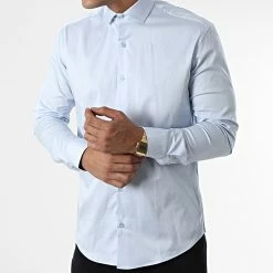 Chemise Manches Longues Y3642 Bleu Ciel de Black Needle -Black Needle Soldes black needle 336582 Y3642 BLUE 20220920T152415 03