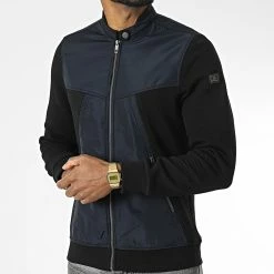 Veste Zippée BLC22K04 Noir Bleu Marine de Black Needle