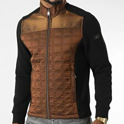 Veste Zippée BLC22K10 Noir Marron de Black Needle