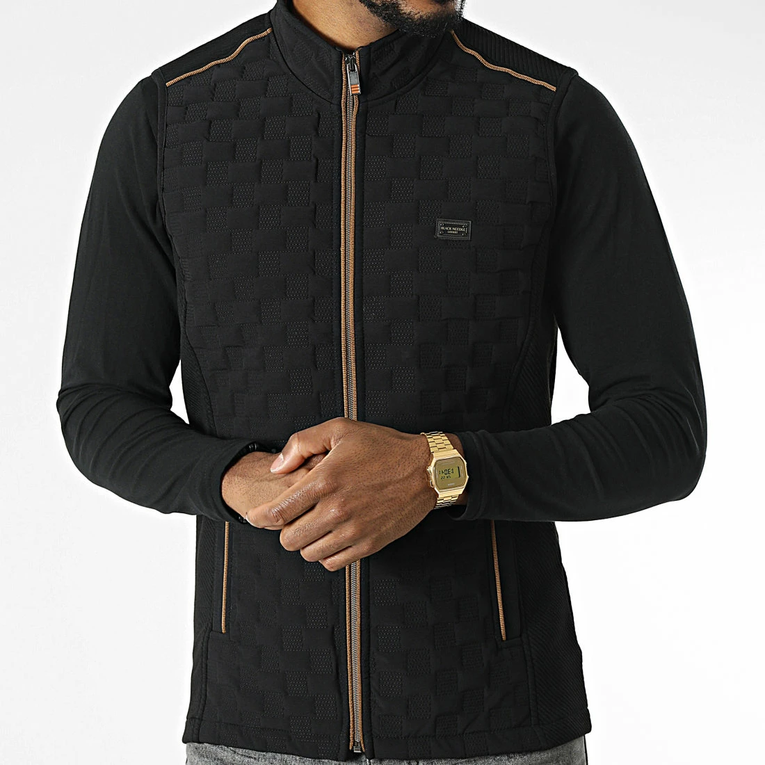 Veste Zippée Sans Manches BLC22K11 Noir de Black Needle 3 Veste Zippée Sans Manches BLC22K11 Noir de Black Needle