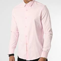 Chemise Manches Longues Y3687 Rose de Black Needle