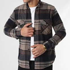 Surchemise Carreaux Y3688 Marron de Black Needle