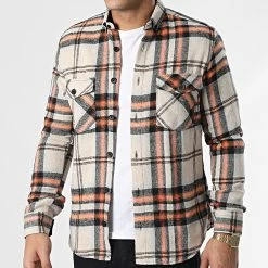 Surchemise Carreaux Y3688 Beige de Black Needle -Black Needle Soldes black needle 348578 Y3688 01 20221128T141631 03