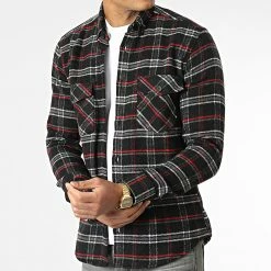 Surchemise Carreaux Y3688 Noir de Black Needle