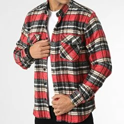 Surchemise Carreaux Y3688 Rouge de Black Needle