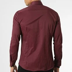 Chemise Manches Longues Y3687 Bordeaux de Black Needle -Black Needle Soldes black needle 348697 Y3687 BURGUNDY 20221129T151056 04