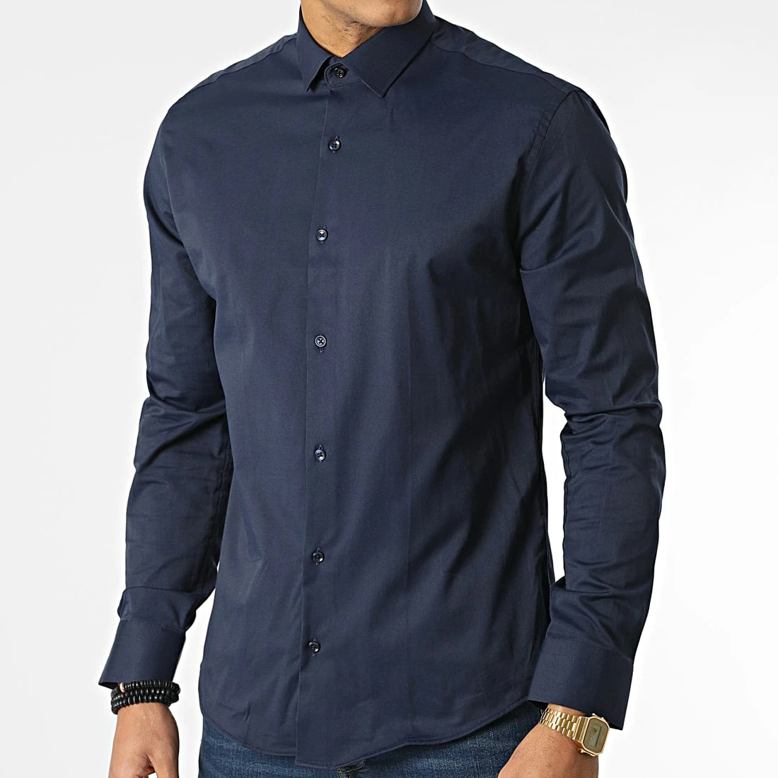 Chemise Manches Longues Y3687 Bleu Marine de Black Needle 3 Chemise Manches Longues Y3687 Bleu Marine de Black Needle