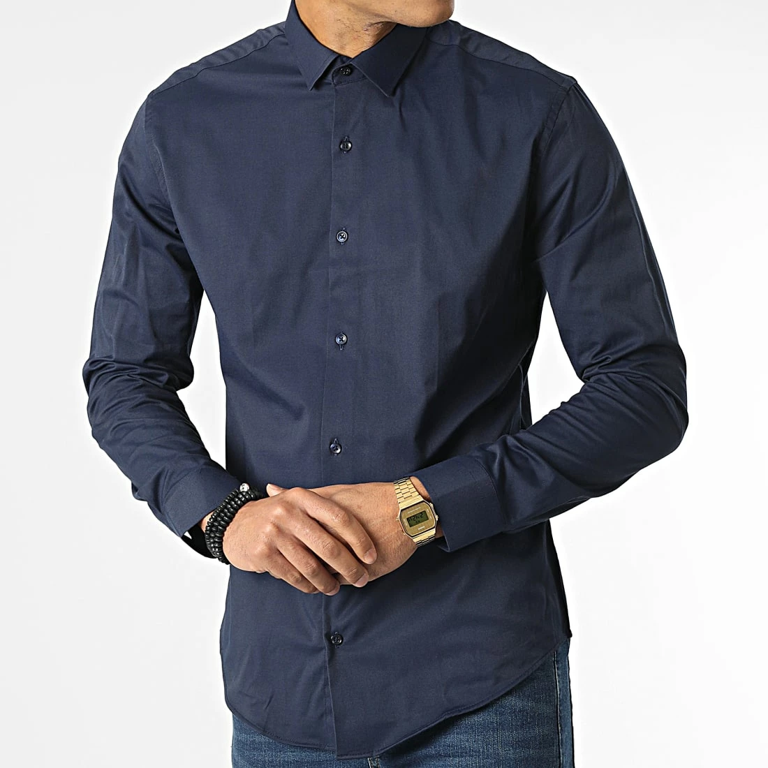 Chemise Manches Longues Y3687 Bleu Marine de Black Needle 5 Chemise Manches Longues Y3687 Bleu Marine de Black Needle – Image 3